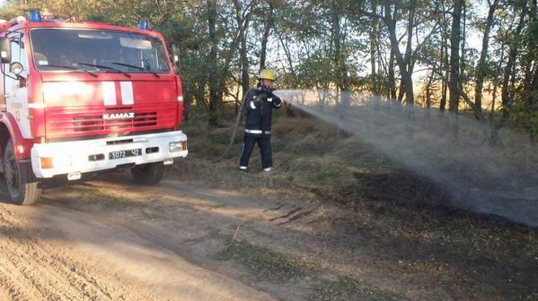 Пожар в Херсонской области горит трава