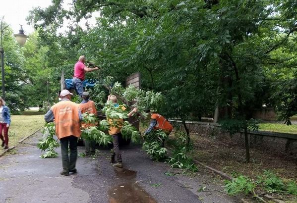 ураган в Херсоне повалил деревья
