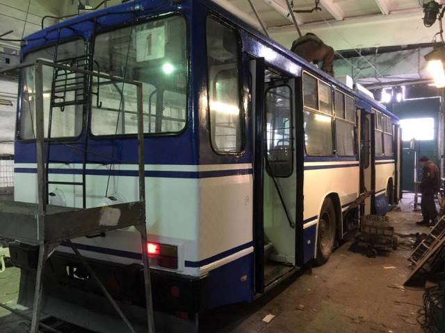 Новость В «Херсонэлектротрансе» отремонтировали еще один троллейбус