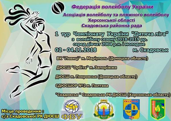 Чемпионат Украины по волейболу Детская лига в Скадовске