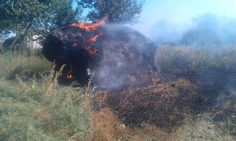 Новость На Херсонщине за сутки сгорело 27 тонн соломы и сена