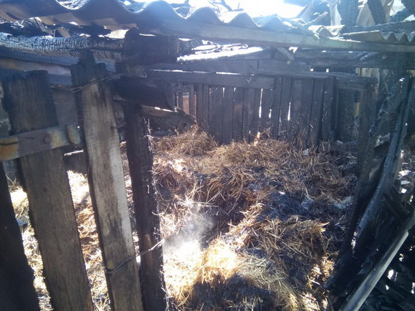 На Херсонщине ликвидировали пожар в сеновалах
