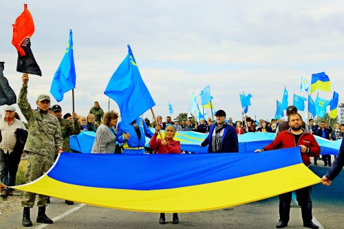 На Херсонщине прошла акция по случаю годовщины «Гражданской блокады Крыма»